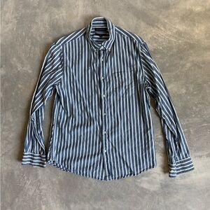 Banana republic men blue striped button down shirt | medium